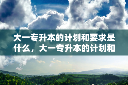 大一专升本的计划和要求是什么，大一专升本的计划和要求怎么写