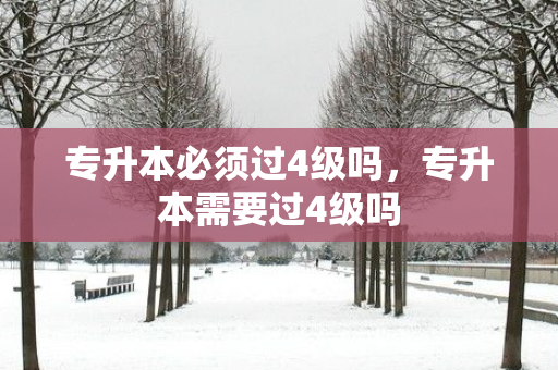 专升本必须过4级吗，专升本需要过4级吗