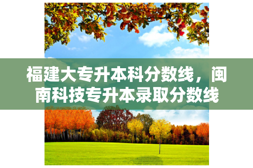 福建大专升本科分数线，闽南科技专升本录取分数线