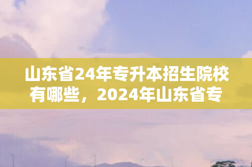 山东省24年专升本招生院校有哪些，2024年山东省专升本招生院校