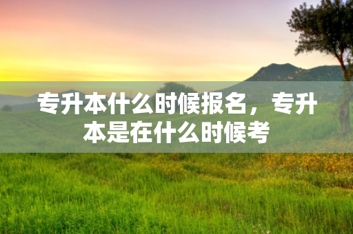 专升本什么时候报名，专升本是在什么时候考