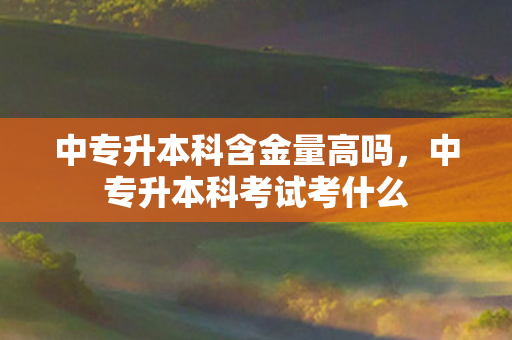 中专升本科含金量高吗，中专升本科考试考什么