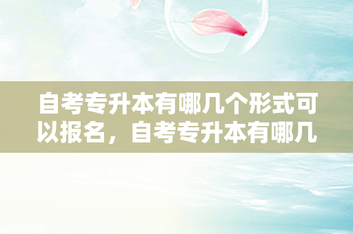 自考专升本有哪几个形式可以报名，自考专升本有哪几种