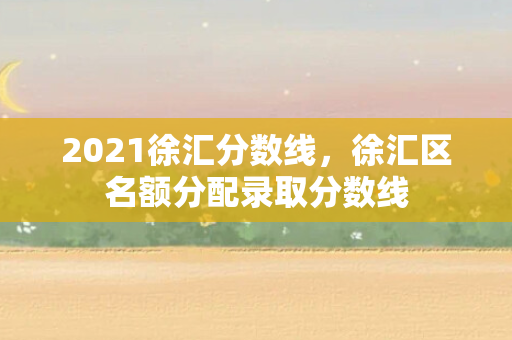 2021徐汇分数线，徐汇区名额分配录取分数线