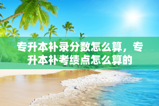 专升本补录分数怎么算，专升本补考绩点怎么算的