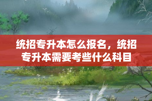 统招专升本怎么报名，统招专升本需要考些什么科目