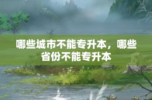 哪些城市不能专升本，哪些省份不能专升本