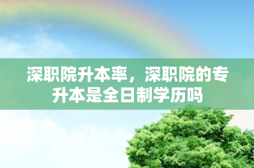 深职院升本率，深职院的专升本是全日制学历吗