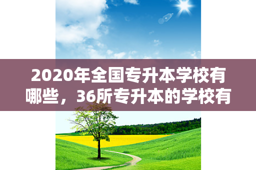 2020年全国专升本学校有哪些，36所专升本的学校有哪些专业
