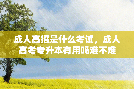 成人高招是什么考试，成人高考专升本有用吗难不难