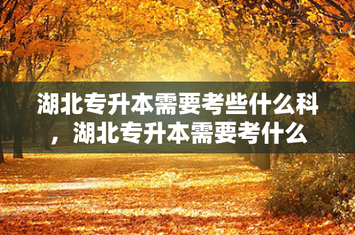 湖北专升本需要考些什么科，湖北专升本需要考什么