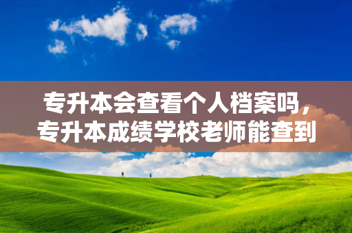 专升本会查看个人档案吗，专升本成绩学校老师能查到吗