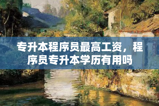 专升本程序员高工资，程序员专升本学历有用吗