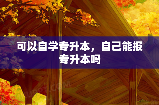 可以自学专升本，自己能报专升本吗