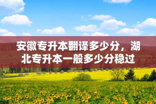 安徽专升本翻译多少分，湖北专升本一般多少分稳过