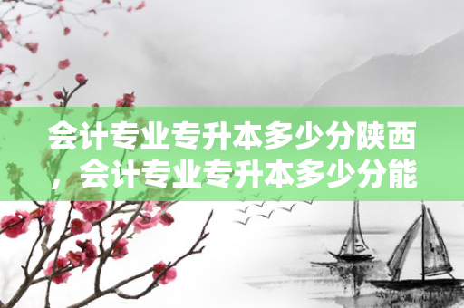 会计专业专升本多少分陕西，会计专业专升本多少分能上