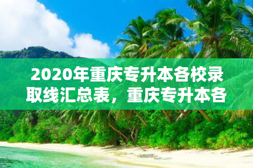2020年重庆专升本各校录取线汇总表，重庆专升本各学校录取人数