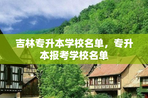 吉林专升本学校名单，专升本报考学校名单