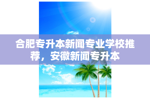合肥专升本新闻专业学校推荐，安徽新闻专升本
