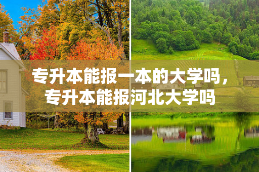 专升本能报一本的大学吗，专升本能报河北大学吗