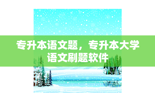 专升本语文题，专升本大学语文刷题软件