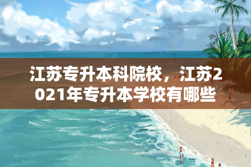 江苏专升本科院校，江苏2021年专升本学校有哪些