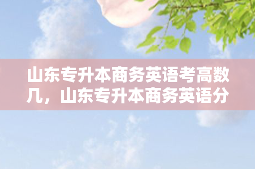 山东专升本商务英语考高数几，山东专升本商务英语分数线
