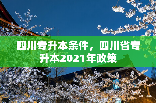 四川专升本条件，四川省专升本2021年政策
