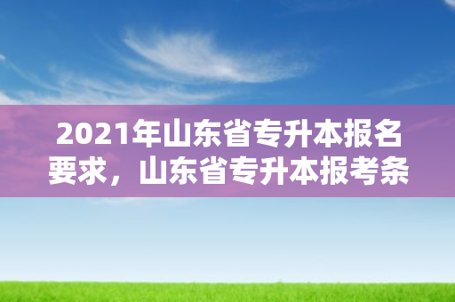 2021年山东省专升本报名要求，山东省专升本报考条件及要求