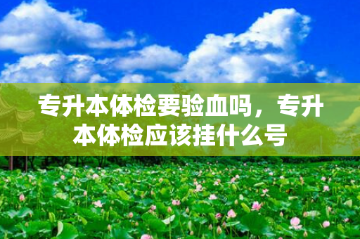 专升本体检要验血吗，专升本体检应该挂什么号