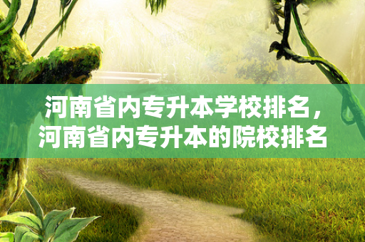 河南省内专升本学校排名，河南省内专升本的院校排名