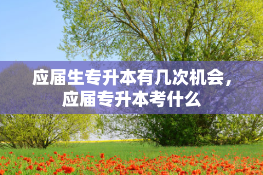 应届生专升本有几次机会，应届专升本考什么