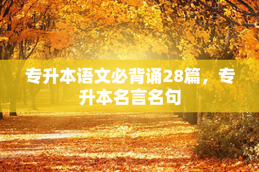 专升本语文必背诵28篇，专升本名言名句