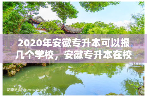 2020年安徽专升本可以报几个学校，安徽专升本在校生可以考吗高中
