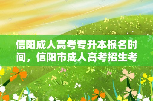 信阳成人高考专升本报名时间，信阳市成人高考招生考试办公室