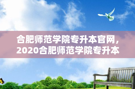 合肥师范学院专升本官网，2020合肥师范学院专升本官网考试缴费
