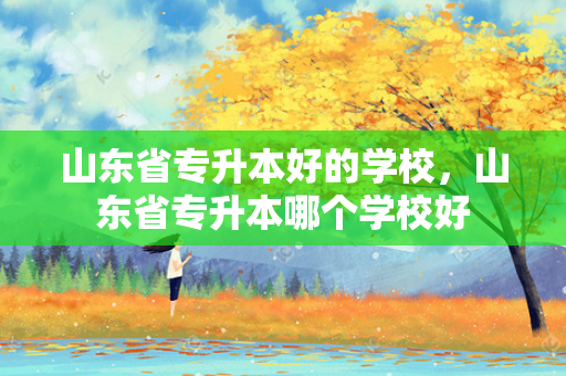 山东省专升本好的学校，山东省专升本哪个学校好