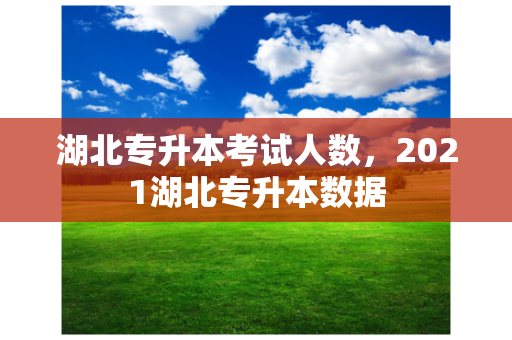 湖北专升本考试人数，2021湖北专升本数据