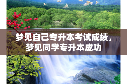 梦见自己专升本考试成绩，梦见同学专升本成功