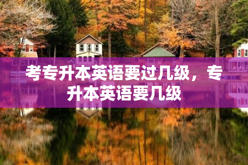 考专升本英语要过几级，专升本英语要几级