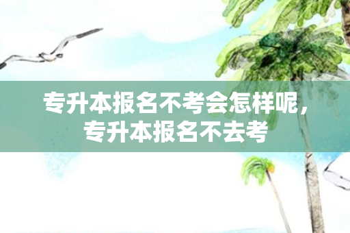专升本报名不考会怎样呢，专升本报名不去考