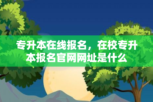 专升本在线报名，在校专升本报名官网网址是什么