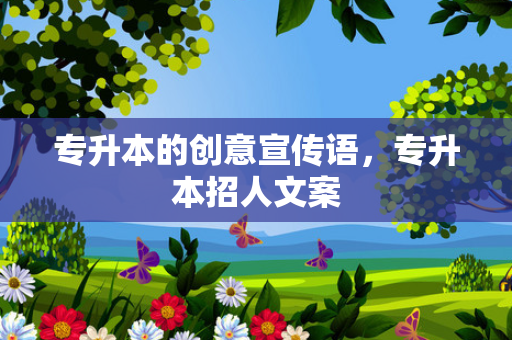 专升本的创意宣传语，专升本招人文案
