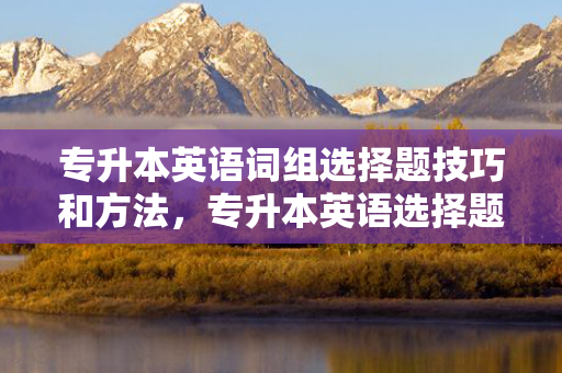 专升本英语词组选择题技巧和方法，专升本英语选择题知识点