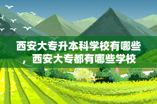 西安大专升本科学校有哪些，西安大专都有哪些学校