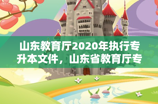 山东教育厅2020年执行专升本文件，山东省教育厅专升本考试时间