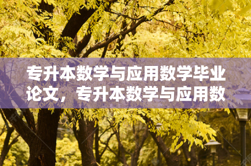 专升本数学与应用数学毕业论文，专升本数学与应用数学专业考什么公共课和专业课