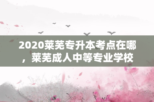 2020莱芜专升本考点在哪，莱芜成人中等专业学校