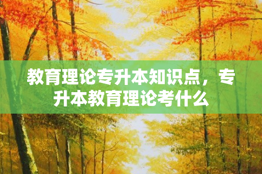 教育理论专升本知识点，专升本教育理论考什么