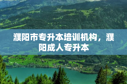 濮阳市专升本培训机构，濮阳成人专升本
